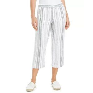 Charter Club Petite Juniper Striped Cropped Pants Size P/M